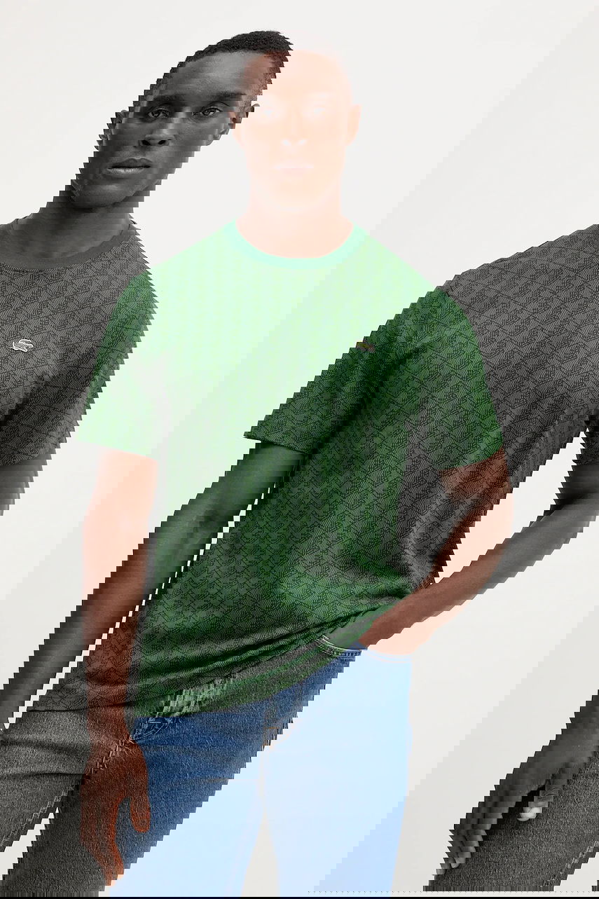 Majica kratkih rukava Lacoste Monogram Pattern Crew Neck T-Shirt Zelena | TH5902, 0