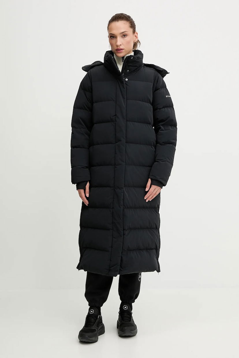 Pernata jakna Columbia Amaze Puff Long Hooded Puffer Coat Crna | 2134894