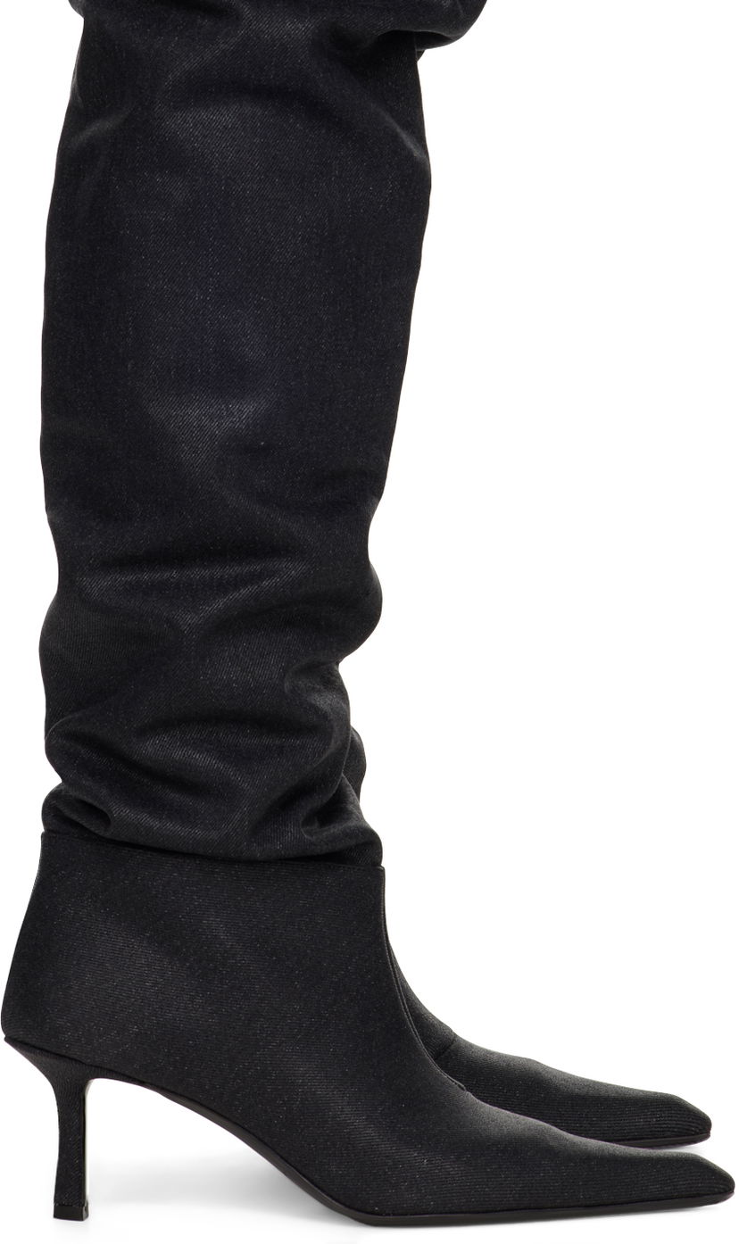 Tenisice i cipele Alexander Wang Alexander Wang Viola Denim Slouch Kitten Heel Boots Crna | 30223B025