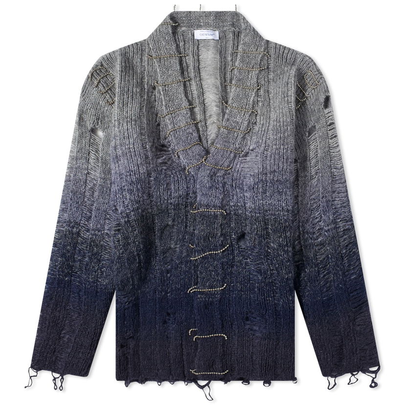 Džemper Off-White Degrade Cardigan Tamnoplava | OMHB024F23KNI0024300