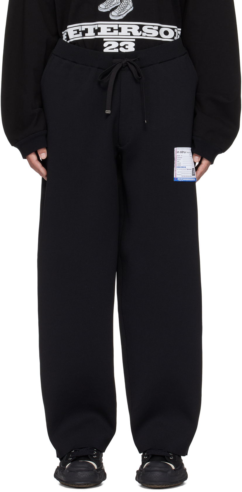 Trenirka Maison MIHARA YASUHIRO Maison MIHARA YASUHIRO Milan Rib Easy Sweatpants Crna | I13PT025