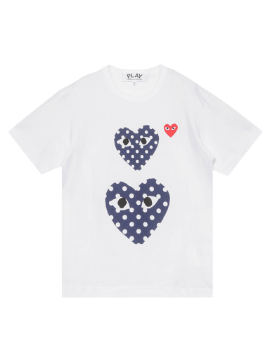 Majica kratkih rukava Comme des Garçons PLAY Polka Dot Duo T-Shirt Bijela | AZ T238 051 1