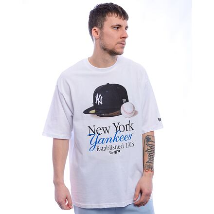 Majica kratkih rukava New Era New Era MLB NY Yankees Script Graphic Tee Bijela | 60596279, 0