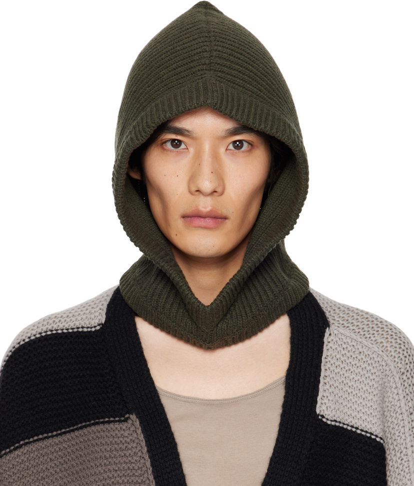 Šešir Rick Owens Rick Owens Concordians Cashmere Knit Hood Zelena | RU02E1481 WSBR