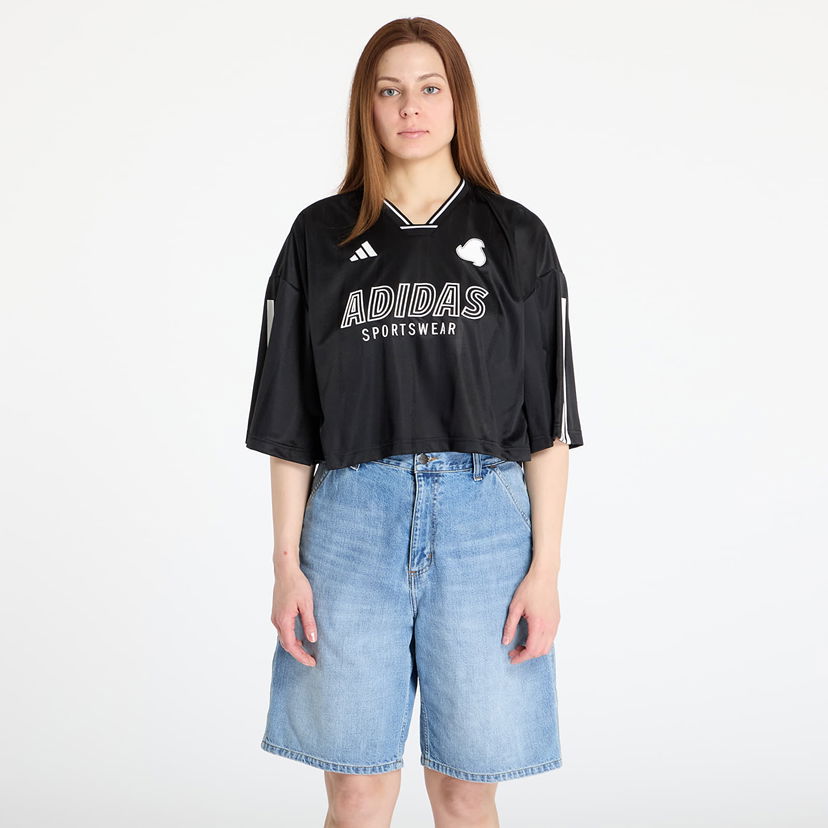 Crop top adidas Originals Tiro Cut 3 Stripes Oversized Mesh Crop Top Crna | JG4097