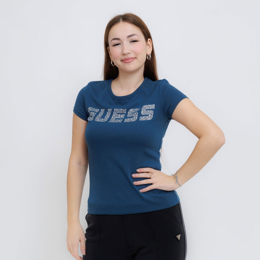 Majica kratkih rukava GUESS Guess Kiara Short Sleeve T-Shirt Plava | V4BI16KCIV1-G7HG