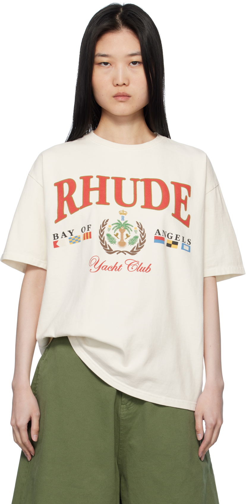 Majica kratkih rukava Rhude Rhude 'Bay Of Angels Yacht' T-Shirt Bež | RHPS25TT01012