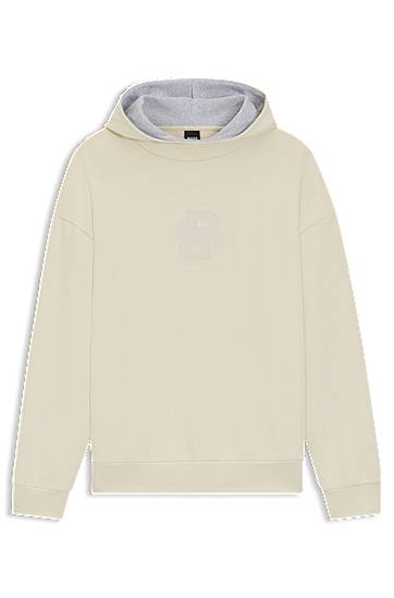 Dukserice BOSS Peached-cotton hoodie with Double B monogram Bež | 50549105