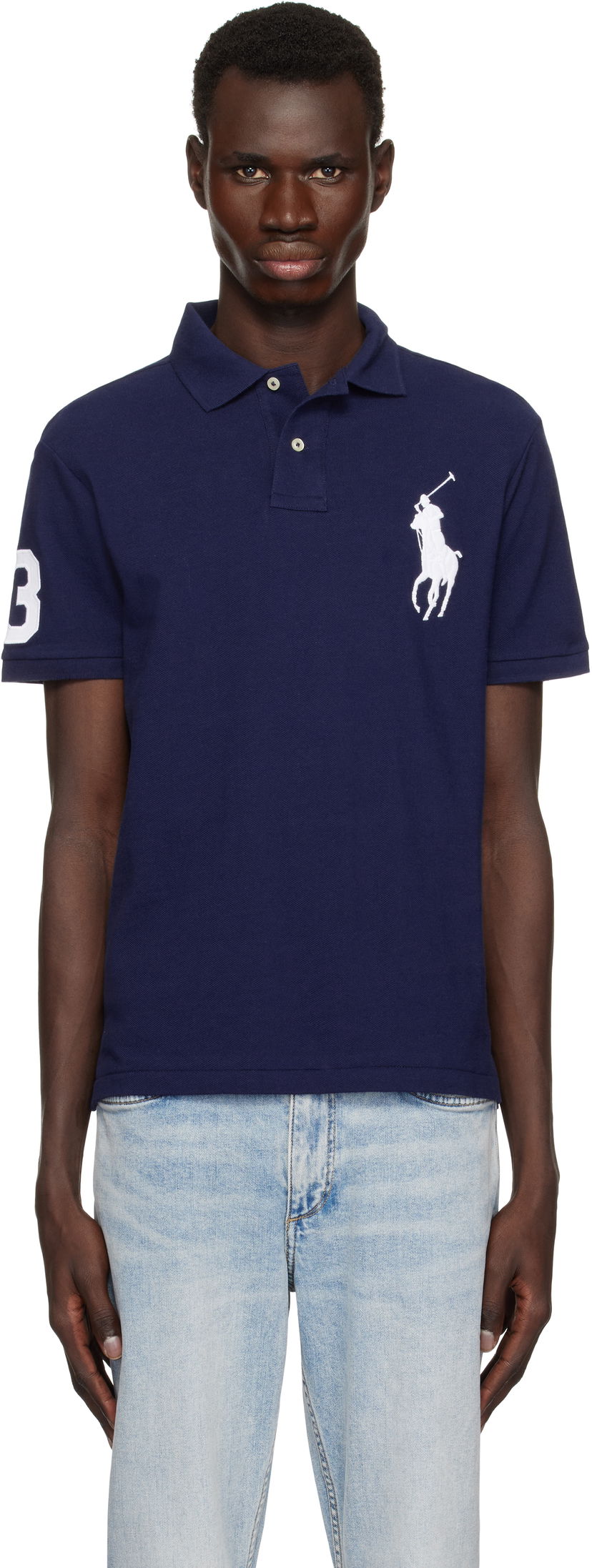 Polo majica Polo by Ralph Lauren Ralph Lauren Custom Slim Fit Big Pony Mesh Polo Tamnoplava | 710688969004