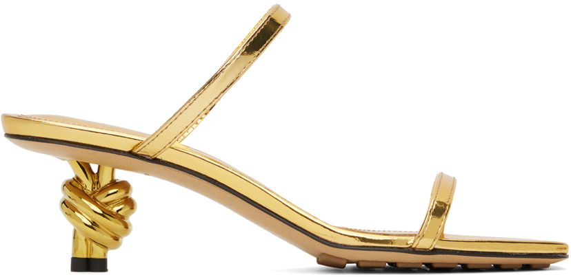 Dodaci Bottega Veneta Bottega Veneta Blink Knot Heeled Sandals Žuta | 775417 V3H60