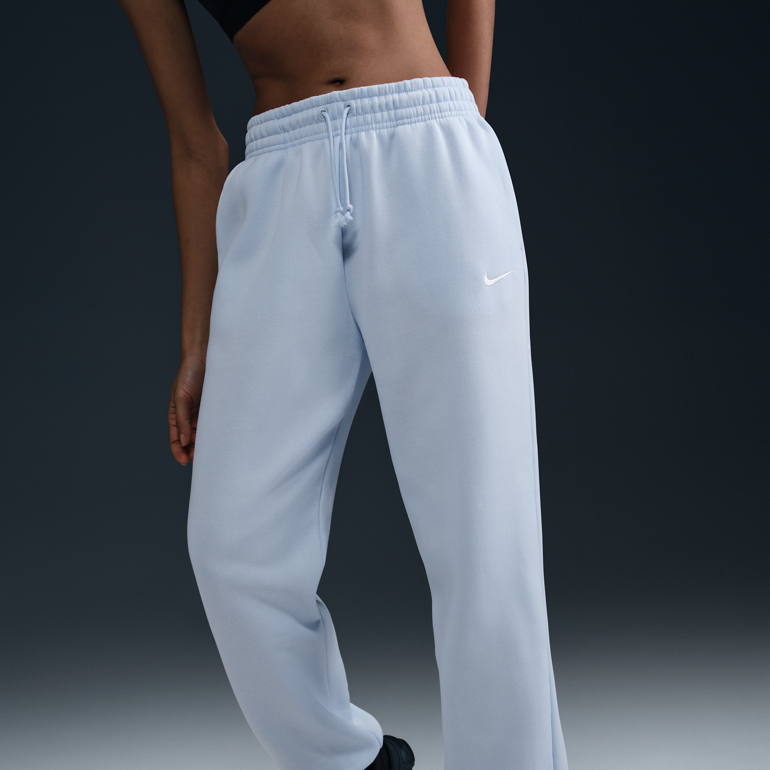 Trenirka Nike Sportswear Phoenix Fleece High-Waisted Loose Fit Pants Plava | FZ5996-423, 1