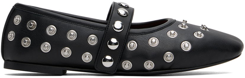 Tenisice i cipele Stella McCartney Stella McCartney Ryder Popper-Studded Ballerina Flats Crna | 810473W1IL0