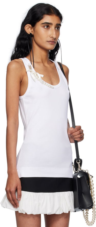 Majica bez rukava Simone Rocha Simone Rocha Pearl Chain Tank Top Crna | 5375B 0553, 4