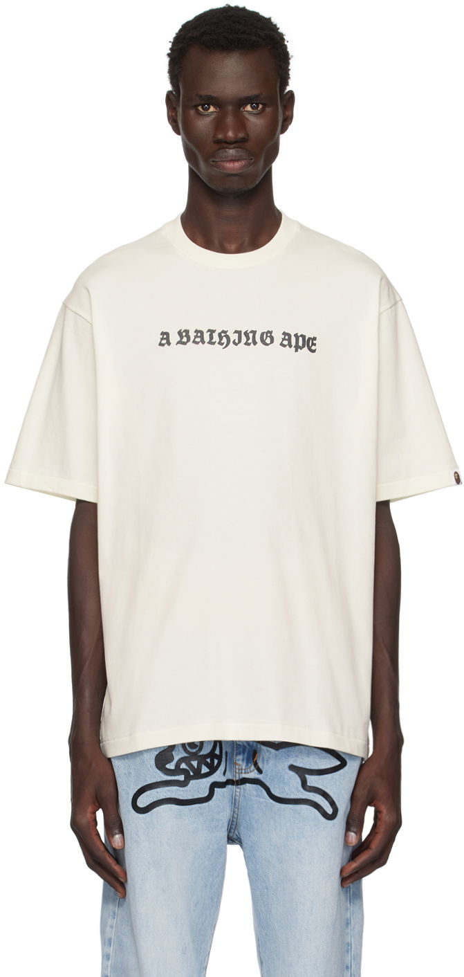 Majica kratkih rukava BAPE Gothic Logo Relaxed Fit T-shirt Bijela | 001TEK801308M
