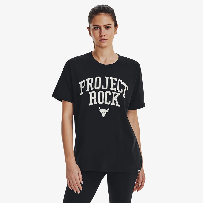 Majica kratkih rukava Under Armour Project Rock Heavyweight Campus T-Shirt Crna | 1377449-001