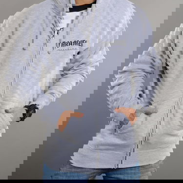 Dukserice Thrasher Magazine Logo Zip Hoody Siva | 114123, 3