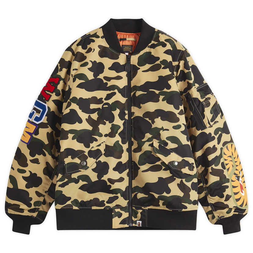 Bomber jakna BAPE Bathing Ape 1St Camo Sharka-1 Bomber Jacket, Size Large Žuta | 001HJL301003M-YEL