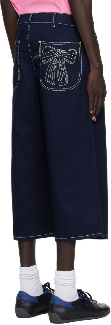 Kratke hlače Acne Studios Acne Studios Embroidered Denim Shorts Tamnoplava | CE0072-, 2