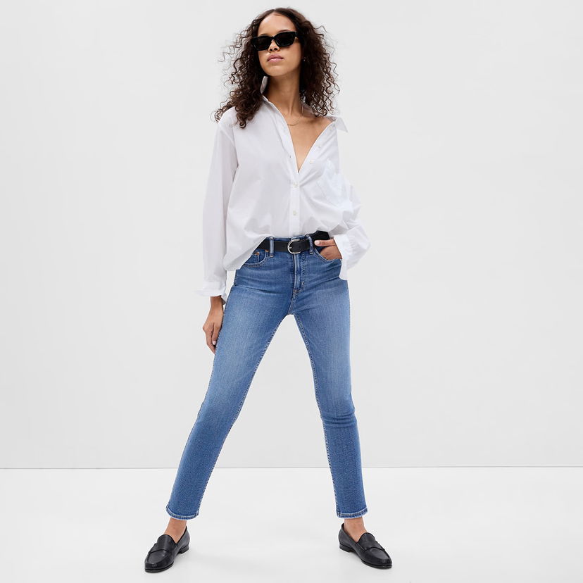 Jeans GAP Denim Pants Vintage Slim High Rise Medium Indigo Plava | 660537-00