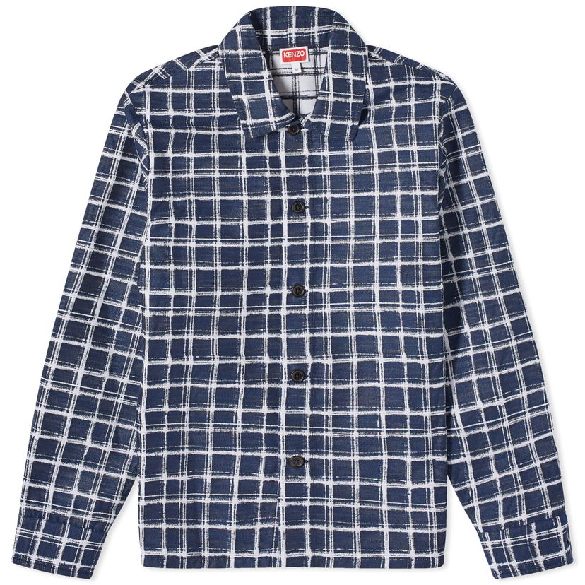 Košulja KENZO Check Jacquard Overshirt Tamnoplava | FE55CH5269JK-77
