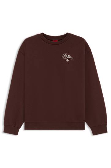 Dukserice BOSS Terry Sweatshirt with Graphic Print Smeđa | 50545633