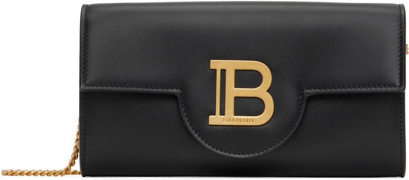 Novčanik Balmain Balmain B-Buzz Leather Wallet on Chain Crna | DN1ON197LAVE