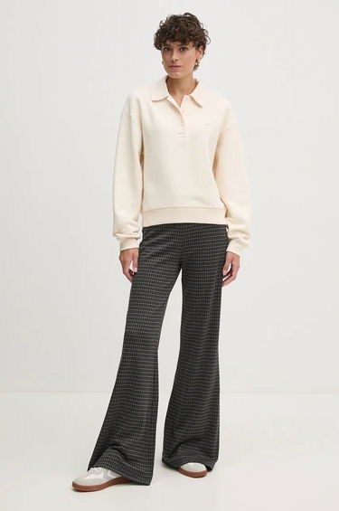 Dukserice Lacoste Women's Beige Polo Neck Sweatshirt Bež | SF2641, 1