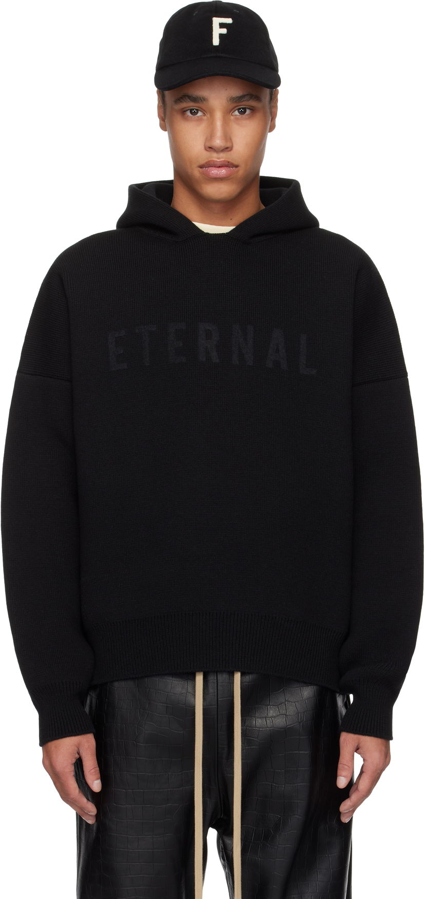 Džemper Fear of God Fear of God 'Eternal' Merino Knit Hoodie Crna | FGE220-2031LAW