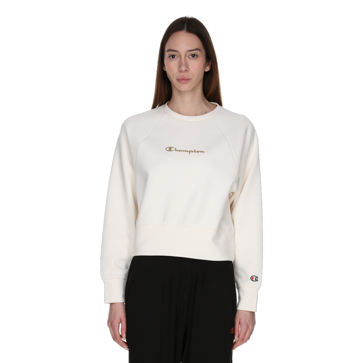 Dukserice Champion Cropped Raglan Crewneck Sweatshirt Bež | 118248-WW001, 0
