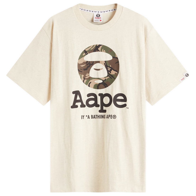 Majica kratkih rukava AAPE by A Bathing Ape AAPE OG Moonface GRZ Camo T-Shirt, Size Large Bež | AAPTEM1640XA-BG2