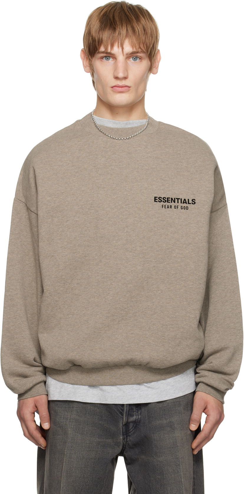 Džemper Fear of God Fear of God ESSENTIALS Fleece Crewneck Sweatshirt Smeđa | 192HO246269F