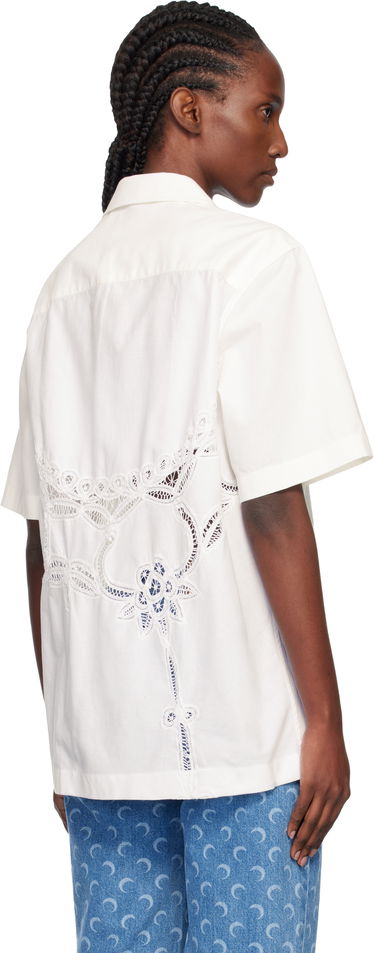 Košulja Marine Serre Regenerated Household Linen Short Sleeve Bowling Shirt Bijela | USI016AUWOV0045, 2