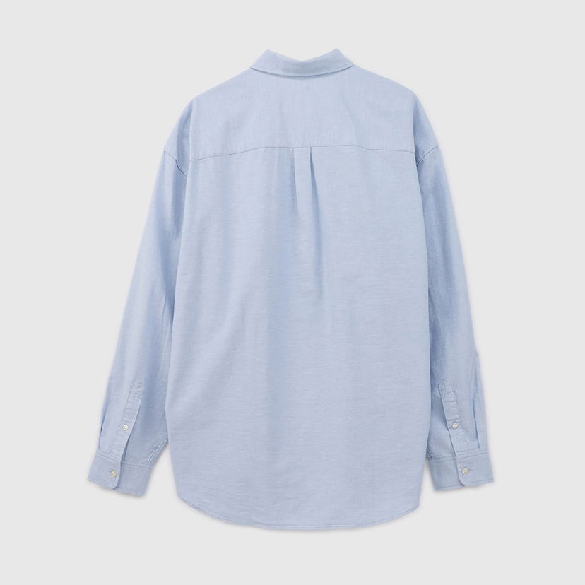 Košulja GAP Longsleeve Standard-Fit Oxford Logo Shirt Light Blue Plava | 887258-00