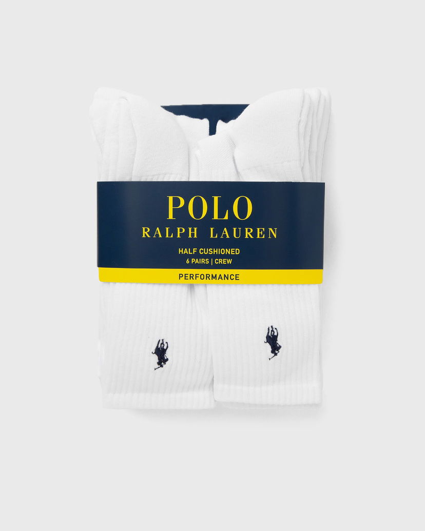 Čarape Polo by Ralph Lauren 6-Pack Half Cushioned Performance Crew Socks Bijela | 449943676001