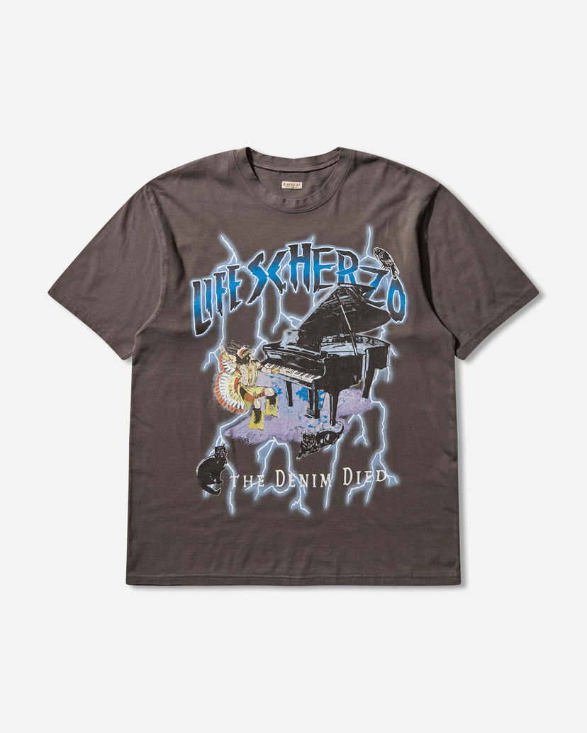 Majica kratkih rukava KAPITAL Jersey Crew T-Shirt (Lightning Piano) Siva | K2503SC063 IB