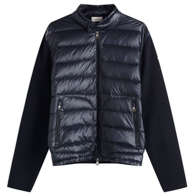 Pernata jakna Moncler Men's Extrafine Wool Cardigan Hybrid Jacket, Size Large Tamnoplava | 9B000-16-M1131-776