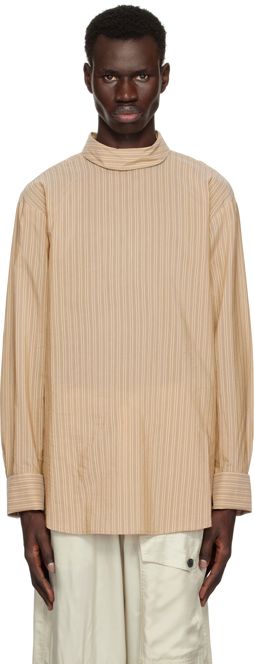Košulja Dries Van Noten Dries Van Noten Striped Turtleneck Shirt Bež | 251-020704-1524