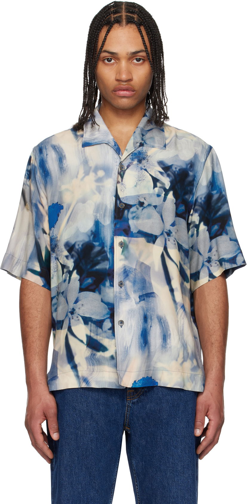 Košulja Paul Smith Paul Smith Oversized Painted Photograph Viscose Shirt Plava | M1R-426Z-P02653