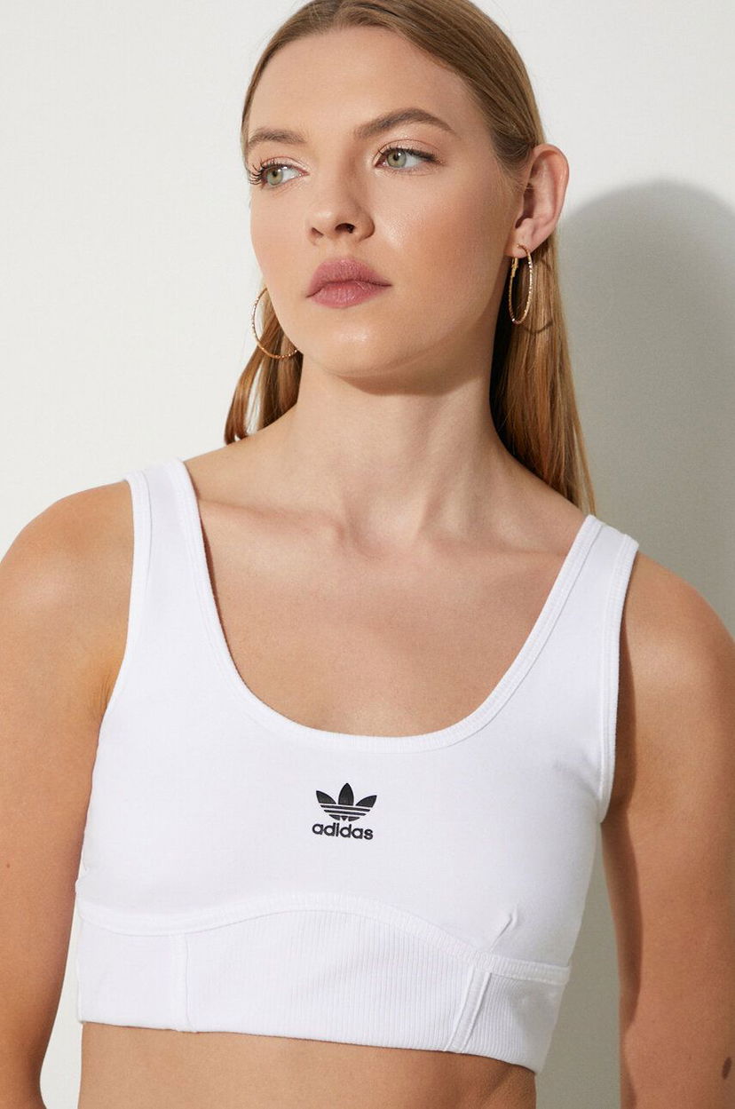 Grudnjak adidas Originals Trefoil Bra Bijela | IN4116