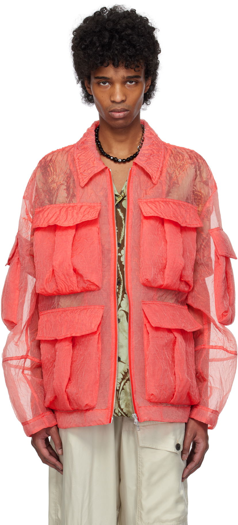 Jakna Dries Van Noten Dries Van Noten Crinkled Pocket Jacket Narančasta | 251-020529-1277