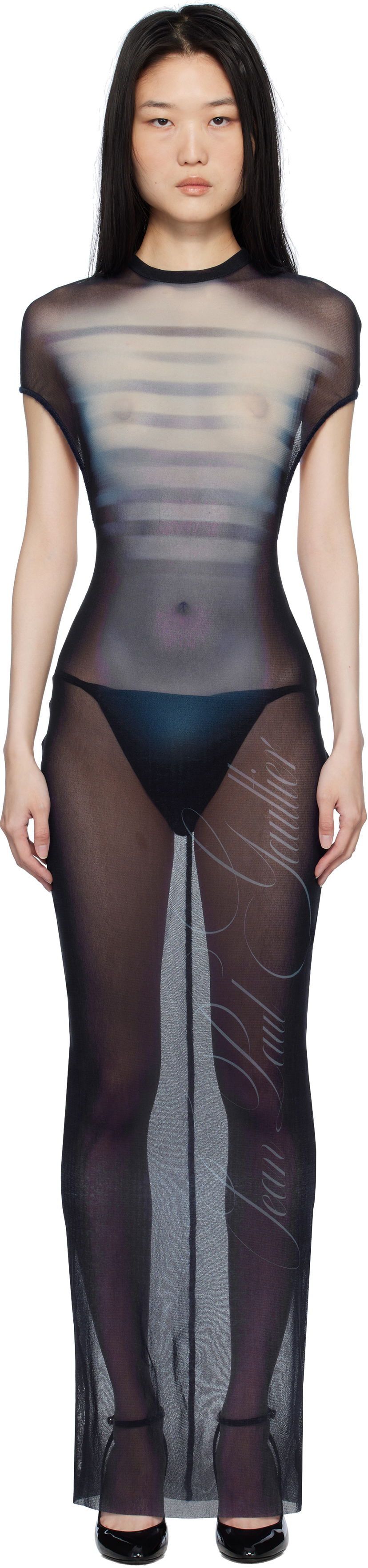 Haljina Jean Paul Gaultier Jean Paul Gaultier 'Le Mâle' Open-Back Maxi Dress Crna | 25/33-F-RO355-T576-595601