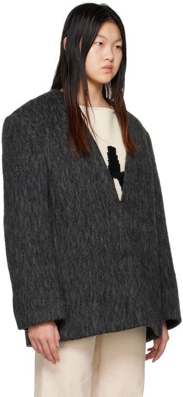 Jakna We11done We11done Y-Neck Fuzzy Jacket Siva | WD-JK3-22-020-W-DG, 1