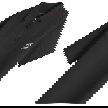 Polo majica Pleasures Electron Half Zip Shirt Crna | P25SP023-BLK, 1