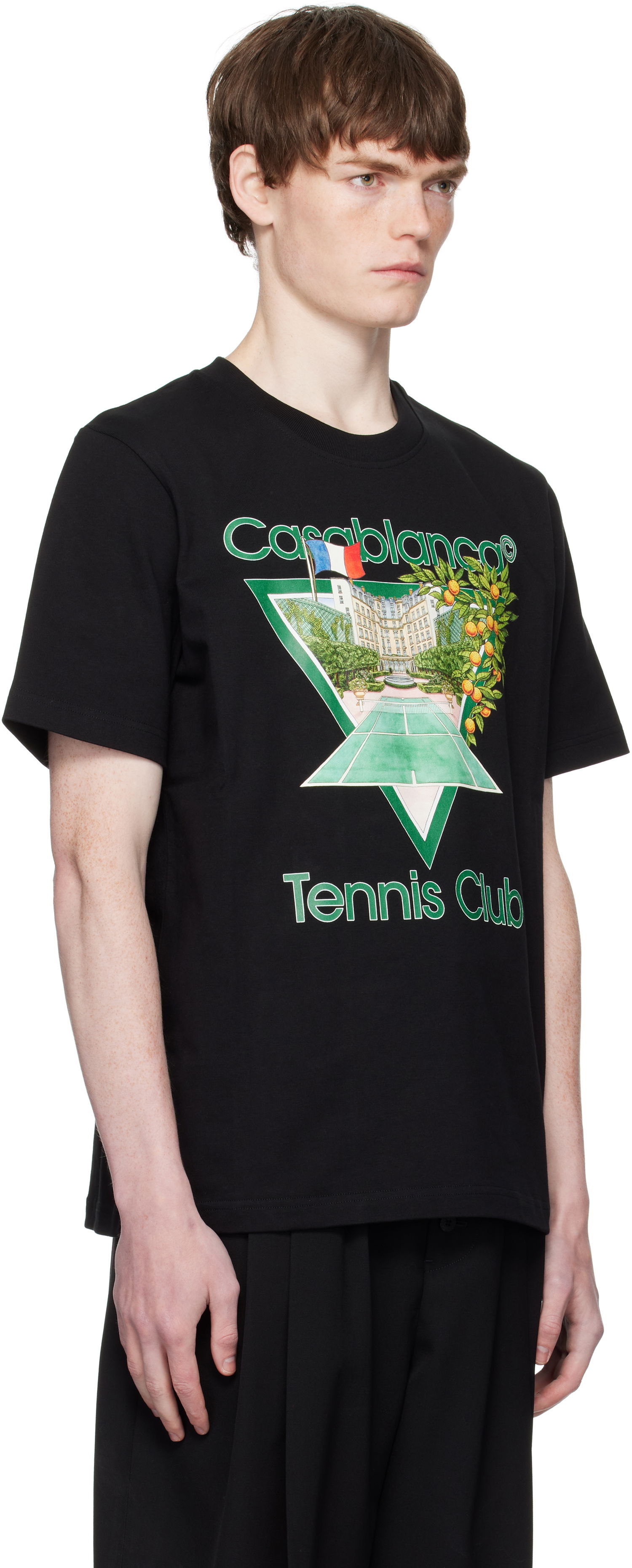 Majica kratkih rukava Casablanca Casablanca 'Tennis Club' Icon Short-Sleeve T-Shirt Crna | MPF25-JTS-001-21-EX-FLANNELS, 1