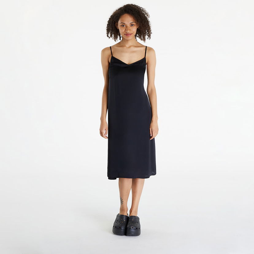 Haljina Urban Classics Dresses Ladies Viscose Satin Slip Dress Black Crna | TB6191-00007