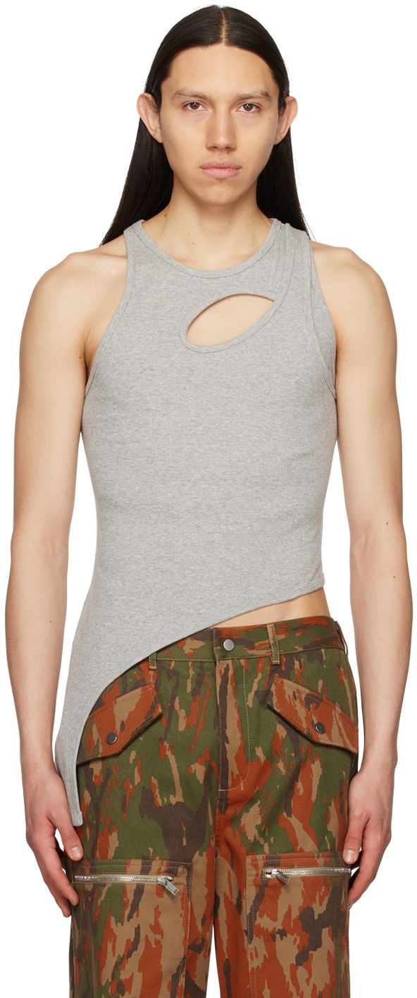 Majica bez rukava Dion Lee Cutout Asymmetric Tank Top Siva | C3129S23