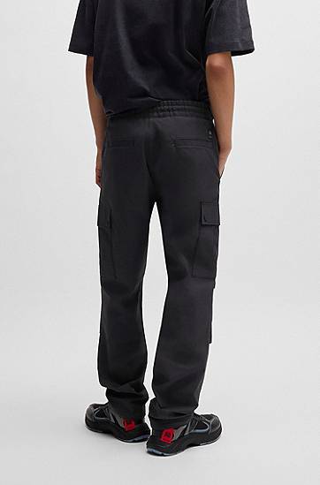 Cargo hlače BOSS HUGO x Red Bull Regular-Fit Cargo Trousers Crna | 50542801, 1