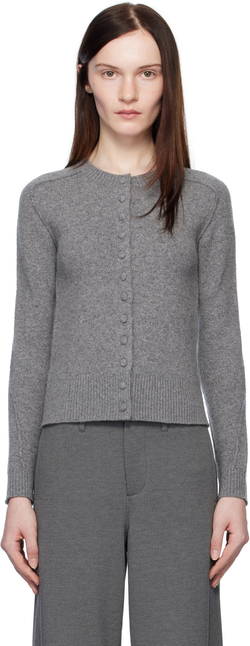 Džemper rag & bone Bridget Wool Cardigan Siva | WAS24H007MM07