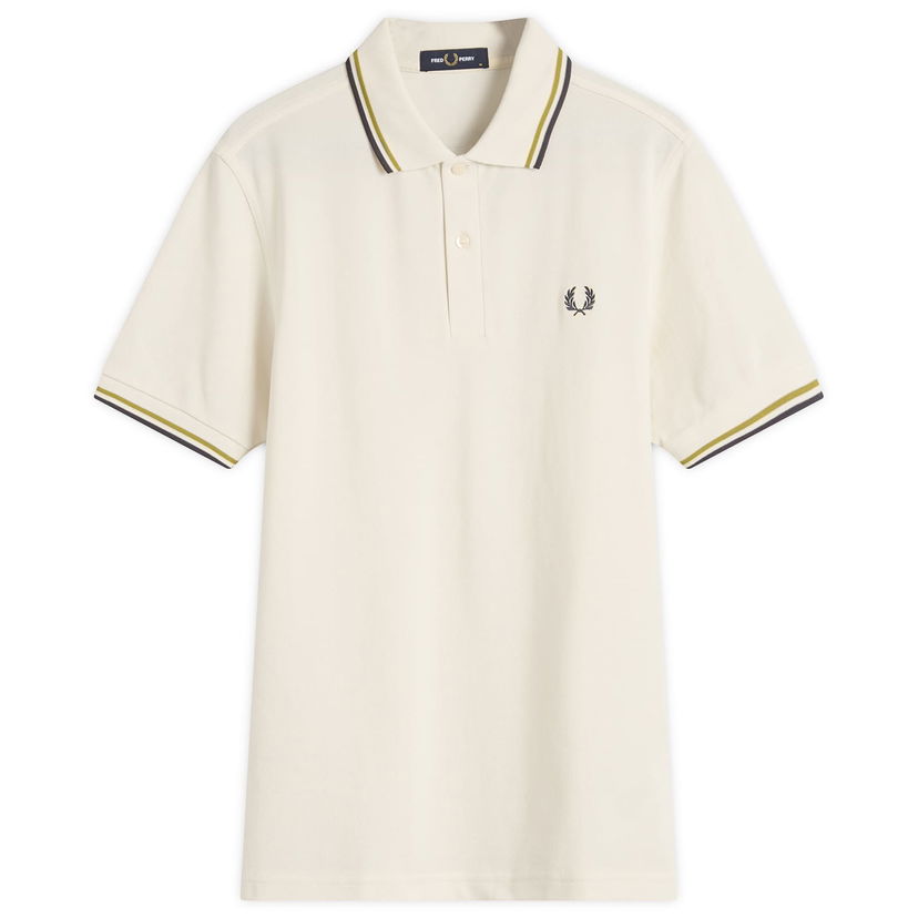 Polo majica Fred Perry Fred Perry Twin Tipped Polo Shirt, Size Large Bijela | M3600-46A