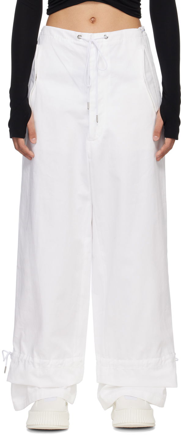 Cargo hlače Dion Lee Dion Lee Eyelet Tie Trousers Bijela | A2273R22